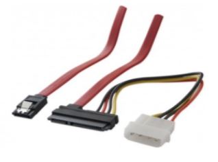 2-in-1 SATA cable with Molex power connector- 50 cm