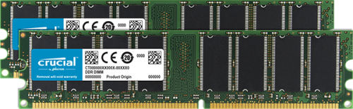 Crucial 2GB (2x1GB) DDR-400 UDIMM